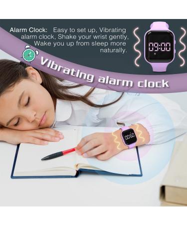 Kids Led Pedometer Watch   Digital Steps Tracker   Non-Bluetooth  Vibrating Alarm Clock  Stopwatch  Great Gift for Children Teens Girls Boys Square- White - Buy Online on SooperMarket.com