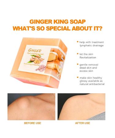 Buy Vegan Ginger Bar Soap - Lymphatic Detox Natural & Organic Soap Gift Set with Soap Savers for Men Women & Kids | International Shipping Available - Buy Online on SooperMarket.com
