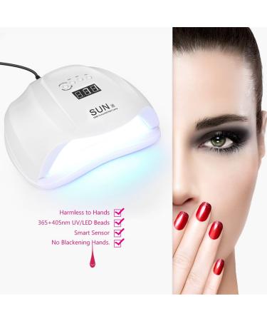 54W Nail Dryer LED Lamp for Gel Nails | Automatic Sensor Timer | Professional Nail Tools for Fingernail & Toenail Care - Buy Online on SooperMarket.com