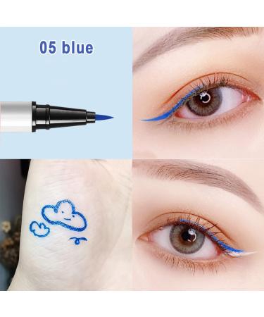 KAIQIKAIXI Blue Waterproof Liquid Eyeliner - Felt Tip for Eyes, Brows, Lashes & Body - Multi-Purpose Pen - Buy Online on SooperMarket.com