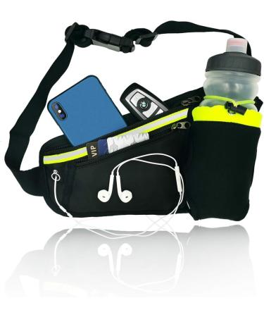Hydration Waist Pack with Water Bottle Holder - Running Belt Waist Pouch for Men & Women - Includes Phone Holder & Key Pocket - Buy Online on SooperMarket.com
