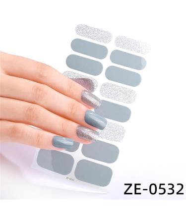 20 Pcs Semi Cured Gel Nail Strips With Soft Glossy Gel Finish Long Lasting Nail Wraps Glitter Gel Nail Stickers Convenient And Easy To Use Nail Sticker Ze0530 - Buy Online on SooperMarket.com