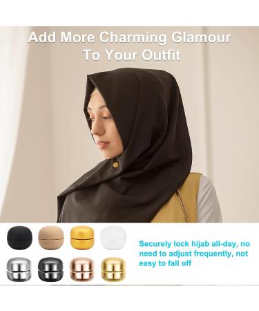 8 PCS Magnetic Hijab Pins | Multi-Use Colorful Magnets for Women's Scarves | No More Pinholes! (Silver/Gold/Rose Gold/Bronze/Black/Frosted Gold/Nude/White) - Buy Online on SooperMarket.com