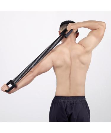 Adjustable Chest Expander - 5 Removable Resistance Bands for Home & Gym Fitness | Shoulder & Arm Muscle Training - Buy Online on SooperMarket.com