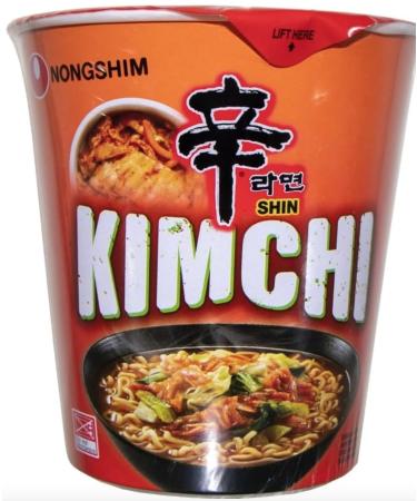 Nongshim Kimchi Flavour Instant Noodle Soup Cup 75g (Pack of 12) by SPICEHUB