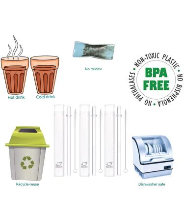 Dakoufish 11 inch Reusable Tritan Plastic Straws with Collapsible Storage Box & Cleaning Brush for 24 oz 30 oz 40oz Jars/Tumblers Pack of 3sets Clear 11 Inch straws and box (3sets) - Buy Online on SooperMarket.com