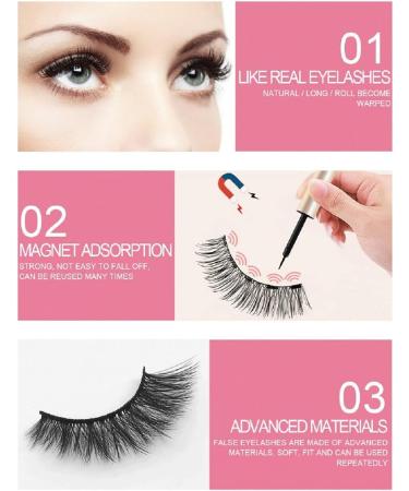 Scorpio Magnetic Eyelash Set False Eyelash Waterproof Magnetic Eyelashes Glue Free and Natural 3D False Eyelashes - Buy Online on SooperMarket.com