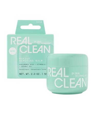 Real Techniques Real Clean Face Erase Makeup Removing Balm Hydrating Makeup Cleansing Balm Remove Stubborn Makeup Hyaluronic Acid Moisturizes & Vitamin A Helps Exfoliate 2 fl. oz Jar