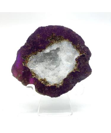 Crystal Rough Home Decor 1pc Wine red Titanium Aura Agate Quartz Cluster Crystal Geode Minerals Specimen Decorative Stones Ore Gifts Natural Crystal - Buy Online on SooperMarket.com
