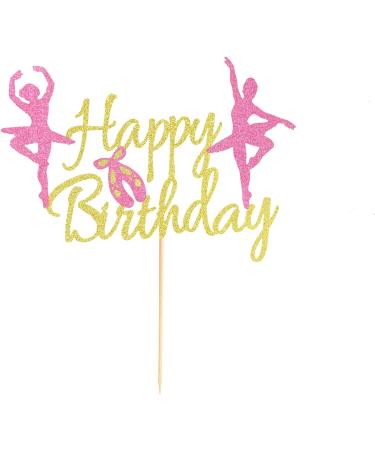 Arthsdite 1Pc Ballet Happy Birthday Cake Topper Ballerina Girl Dancing Cake Supplies Ballerina Girl's Birthday Party Decorations Ballet Dancer Cake Topper M - Buy Online on SooperMarket.com