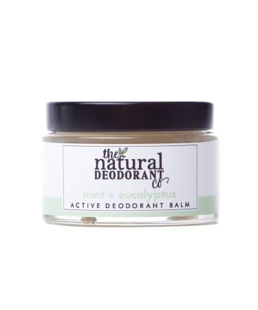 The Natural Deodorant Co Active Deodorant Balm Mint & Eucalyptus 55g Aluminium Free Plastic Free Extra Strength