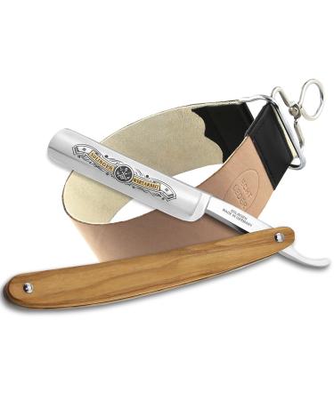 Solingen Premium Razor Set For Men Razor From Solingen Made in Germany with traditional real leather string string for beginners and professionals