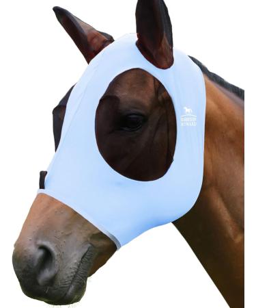 Harrison Howard Fly Mask for Horses - Comfortable Elastic UV Protection - Small Horse Size M (COB) - Ice Blue - Buy Online on SooperMarket.com