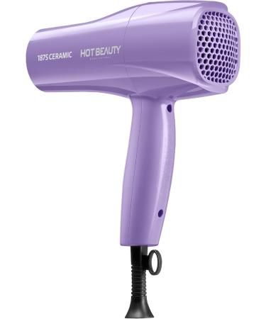 1875 Ceramic Hair Dryer - Fast Drying Multi-Setting Comb & Detangler Included - Compact & Travel-Friendly (Purple - Buy Online on SooperMarket.com