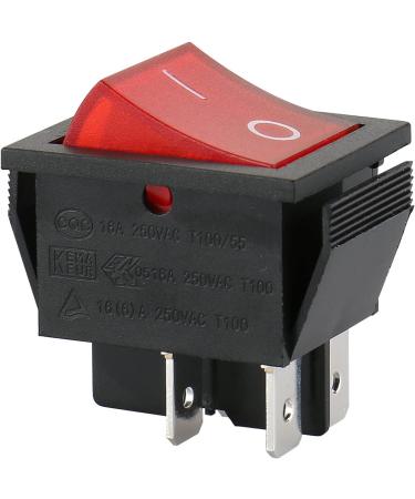 Baomain Red Light DPST ON/Off Boat Rocker Switch 16A/250V UL TUV Listed - 1 Pack - Buy Online on SooperMarket.com