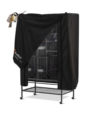 Perfitel Universal Bird Cage Cover(Black) Good Night Birdcage Cover Black-Out Birdcage Cover Durable Breathable Washable Material