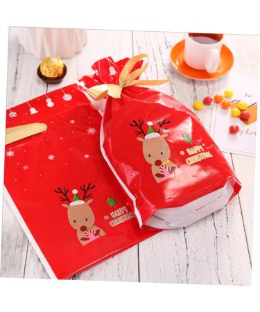 ORFOFE 10pcs Gingerbread Bags Elk Candy Bag Drawstring Bags for Candy Packing Bag Snowflake Crisp - Buy Online on SooperMarket.com