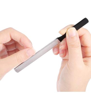 Quesuc 2 Pieces 4 Sides Stainless Steel Nail File Manicure Nail Tools 2 Size (Black) - Buy Online on SooperMarket.com