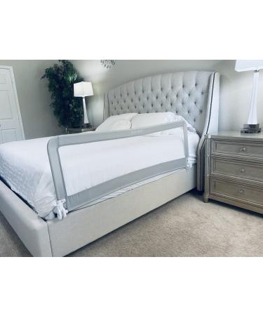 Bed Rail for Safety, Prevents Falling Off Bed. XL 60-inches. Bedrail Guard. Strong Anchor System and Frame for Security. for Baby, Toddler Elderly and Special Needs. Grey