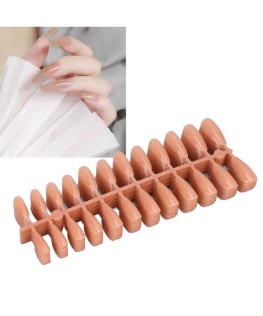 240pcs glossy nude long press on nails full cover artificial nails set artificial pure color ballerina acrylic wrong nails for women and girls