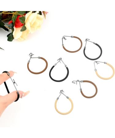 24 Pieces Stretch rope hair hooks pill hair hooks double hook hair rope hair coiffure hooks Ponytail Hooks Elastic Bands Hair Styling Hair Bungee Cords With Hooks Elastic Black + Coffee + Apricot - Buy Online on SooperMarket.com