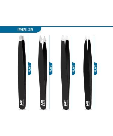 MAXEQUIP 4Pcs Professional Stainless Steel Tweezers Set for Ingrown Hair - Facial Tweezers for Men and Women - Buy Online on SooperMarket.com