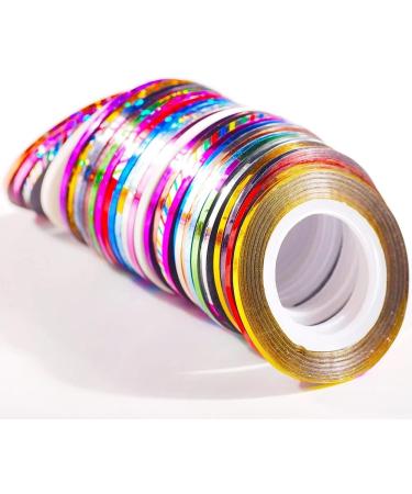 10 Rolls Glitter Nail Art Striping Tape Lines Width 2mm-Striping Tape for Nail Art-Nail Striping Tape Foil-Nail Striping Tape Thick-Nail Striping Tape with Dispenser-Self-Adhesive DIY Nail Art Tape - Buy Online on SooperMarket.com