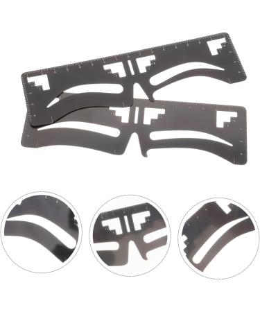 Anneome Stainless 2pcs Clear Ruler Eyebrow Guide Stencil Brow Makeup Supplies Measuring Tool Eyebrow Shape Metal Stainless Steel - Buy Online on SooperMarket.com