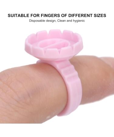 Eyelash Extension Glue Ring Cup 1.5cm / 0.6in Stable Wearing Easy To Wear Eyelash Glue Ring Cup Strong Flexibility for Professional Use(Pink 100 pcs a pack) - Buy Online on SooperMarket.com