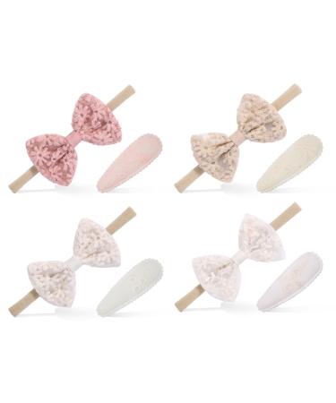 Capsing 8 pieces of front belts baby girls with headgear hair clips 4 elastic grinding turban hair band 4 baby girls hair clips clips