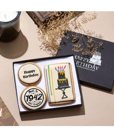 80th Birthday Cookies Gift Basket - Gourmet Cookie Box for Turning 80 - Kosher B-Day Care Package for Women & Men - Buy Online on SooperMarket.com