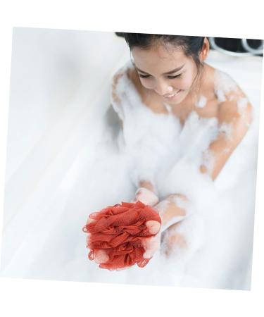 NOLITOY 4pcs Bath Scrub Ball Set | Exfoliating Pouf & Back Scrubber | Mesh Shower Sponge for Body Care - Ideal for All Skin Types - Buy Online on SooperMarket.com