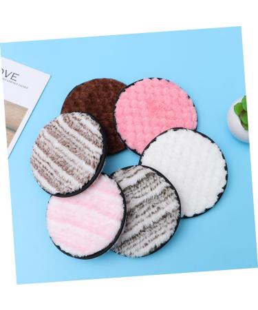 NOLITOY 6pcs Fluffy Makeup Remover Pads | Plush Round Cleaning Puffs for Eye & Face Makeup | Soft Powder Sponge Towels - Buy Online on SooperMarket.com