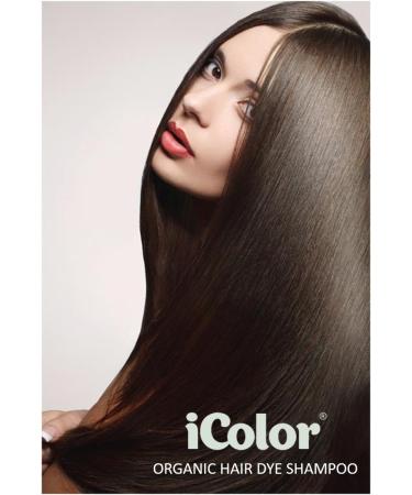 iColor Organic Hair Dye Shampoo - 10 Sachets (Black 25ml) | Permanent Easy DIY Hair Color in 5-15 Minutes - Buy Online on SooperMarket.com
