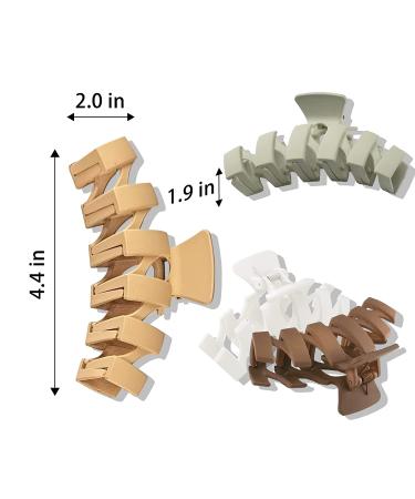 Matte Large Hair Claw Clip - 4.5 Inch Non-Slip Claw for Thick or Thin Hair - Strong Hold - 5 Colors - Women/Girls Accessory - Buy Online on SooperMarket.com