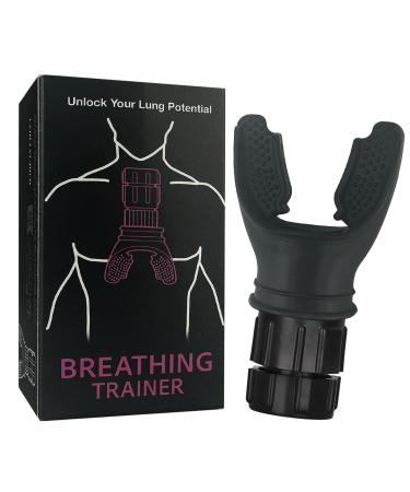 Oxyfit Breathing Lung Trainer - Oxygen Flow Breathing Trainer Lung Exerciser Device Improve Lung Capacity Handheld Lung Expansion Training Tool for Respiratory Therapy (Black)
