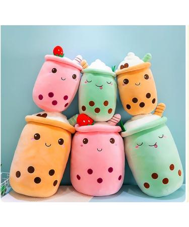 SPIRITUDE 2Pcs Boba Plush Strawberry & Pineapple Stuffed Bubble Tea Plushies - 9.4 Inch Huggable Cushion Gift for Girlfriend - Adult Milk Tea Cup Shaped Plush - Buy Online on SooperMarket.com