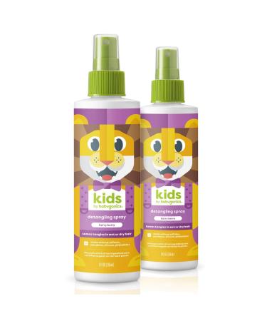 Babyganics Kids Detangler, Berry Berry, 8 Fl Oz (Pack of 2)