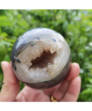 for Top Natural Stones Druzy Agate Crystals geode Home Decoration Agate with druzy Open Sphere crysral Cluster an Amethyst TOMPAR (Size : 60-65mm) - Buy Online on SooperMarket.com