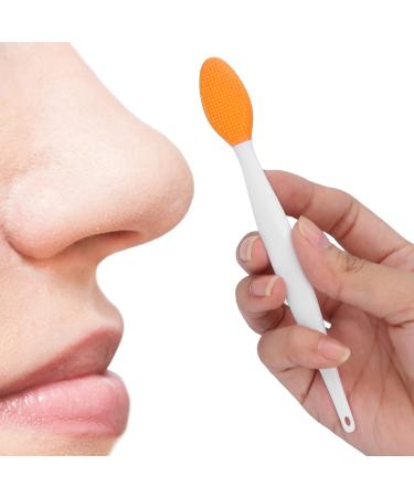 Silicone Nose & Lip Exfoliating Brush for Deep Cleaning and Blackhead Removal - Orange - Buy Online on SooperMarket.com