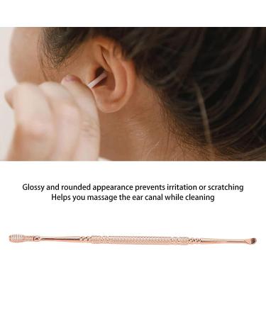 Stainless Steel Double Head Earwax Removal Spoon - Ergonomic Design with Spiral Spring Handle (Rose Gold) - Buy Online on SooperMarket.com