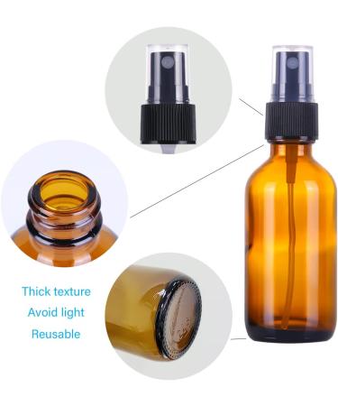 60ml Brown Spray Bottles - Refillable Travel Fine Fog Spray for Hair Cleaning Aromatherapy & Essential Oils - Set of 2 Amber Bottles - Buy Online on SooperMarket.com
