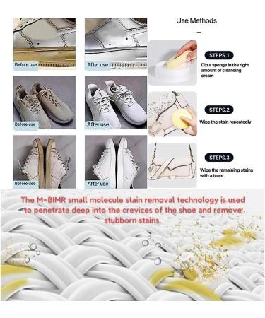 2023 New Multi-Functional Cleaning And Stain Removal Cream White Shoe Cleaning Cream With Sponge Multipurpose Cleaning Cream White Shoe Cleaning Paste No Need To Wash (1PCS) - Buy Online on SooperMarket.com