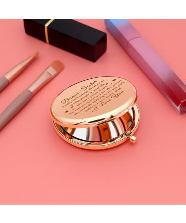 Sister Gifts: Compact Mirror for Bonus Sisters, Stepsisters, Sister-in-Law | Friendship & Birthday Present, Wedding Gift | Travel Makeup Mirror with 'I Love You' Message - Buy Online on SooperMarket.com