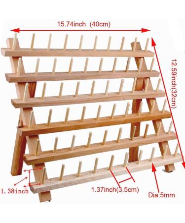 BAENRCY 2-Pack Wooden Thread Holder Sewing and Embroidery Thread Rack - 60-Spool Organizer with Hook - Buy Online on SooperMarket.com