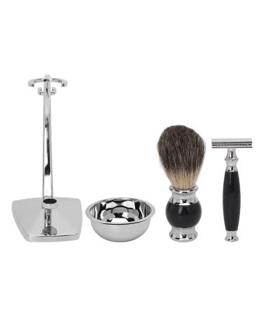 Men's shaving brushes kit 4 in 1 stainless steel rasier blades holder soft cleaning rasier brush for a beard distance from Father's Day gifts set for men