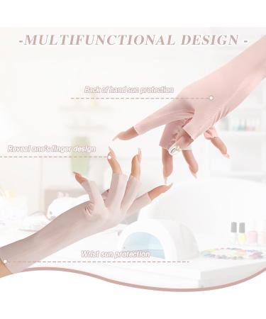 Betinyar 2 Sets of UV Gloves for Gel Nails UPF50+ Fingerless UV Light Gel Nail Gloves UV Protective Gloves(Pink) - Buy Online on SooperMarket.com