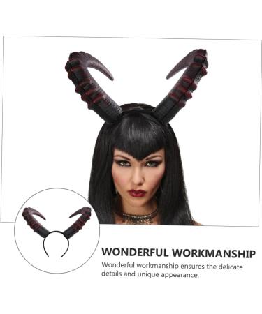 HAPINARY 1pc Devil's Horn Headband Bull Horn Headpiece Halloween Hair Accessories Women Long Horns Headpiece Devil Cosplay Hair Accessory Evil Horn Headdress Cosplay Headpiece Headbands Pu - Buy Online on SooperMarket.com