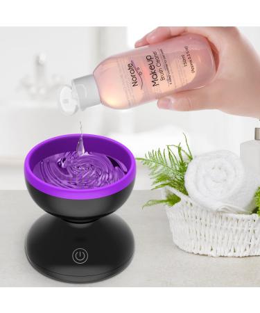Electric Makeup Brush Cleaner Set - Automatic Spinner, Cleaning Mat - Christmas Gift for Her - Purple - Buy Online on SooperMarket.com