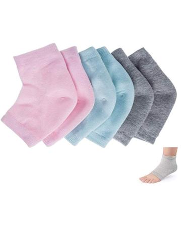 3 pair of gel heels socks moisturizing socks soft ventilation gel heel socks Socks open toes socks for dry tough torn skin moistened daily night care skin skin color